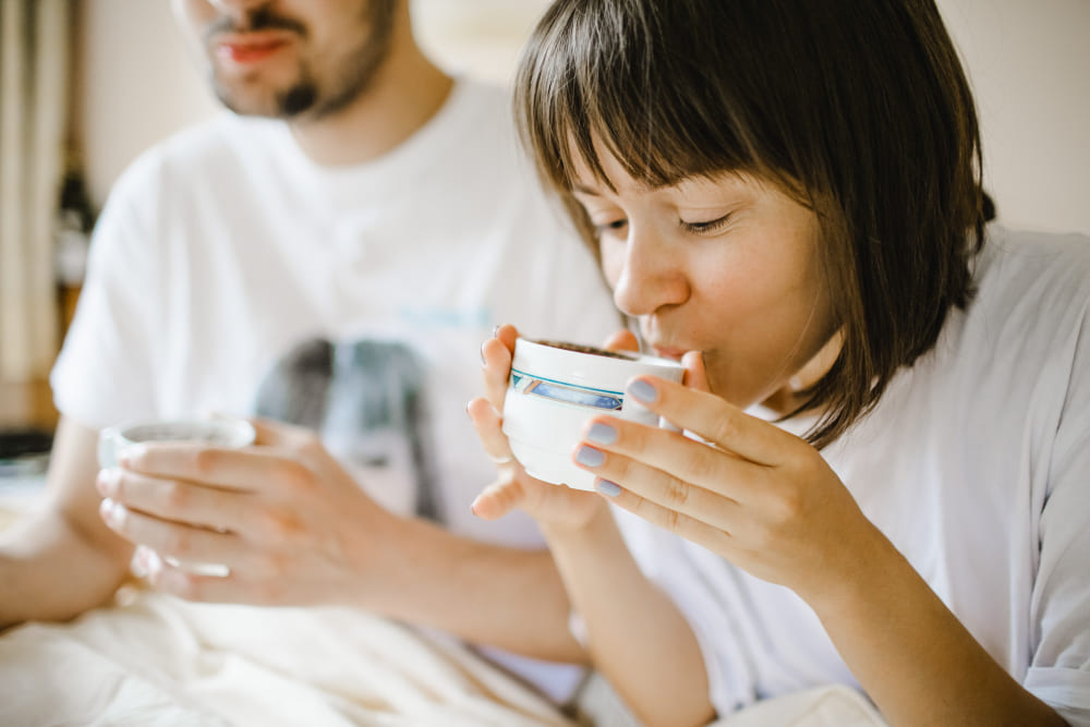 Avoid taking caffeine (such as coffee) during confinement